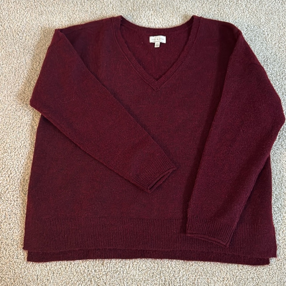 New Lucky Brand Maroon Sweater L XL